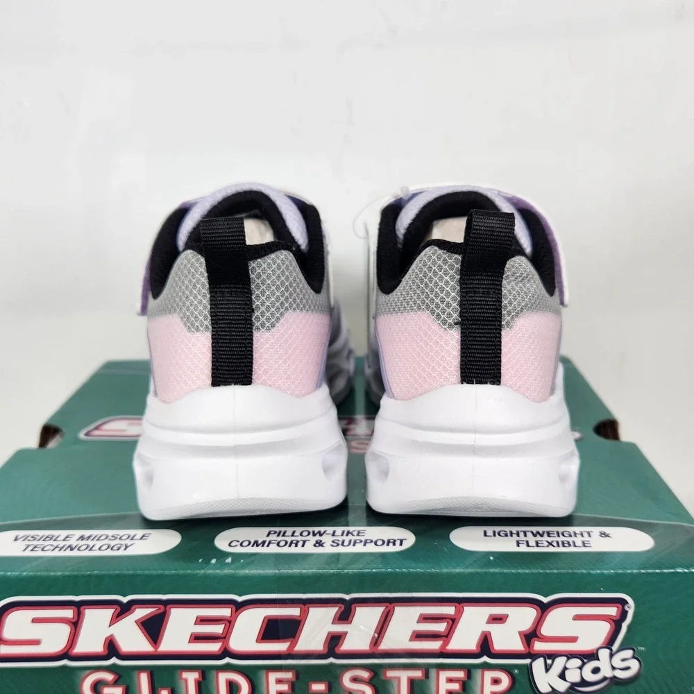 Skechers Glide-Step Drift Kids Size 11 Lavender Multi Mesh Athletic Sneakers